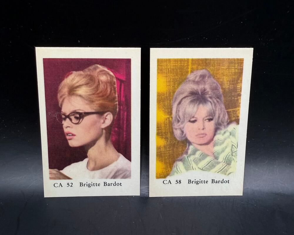 2 RARE Dutch 1960s Brigitte Bardot Cards And God Created Woman, Contempt, French